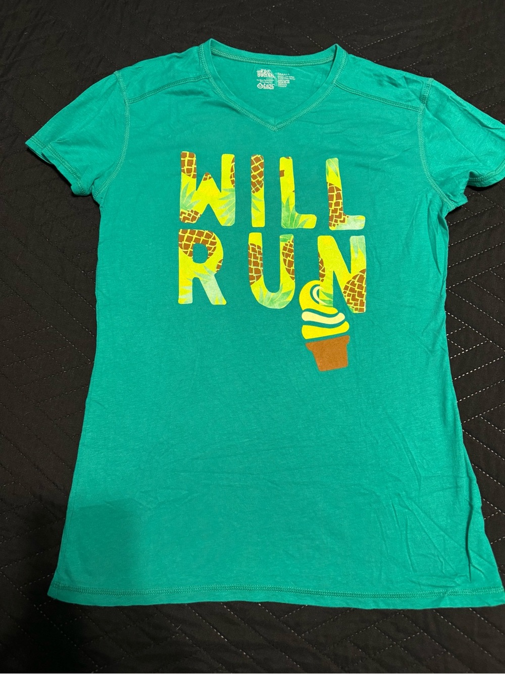 Women’s Teal Short Sleeve Graphic Tee - Will Run for Dole Whip - Disney